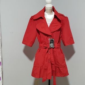 New York Yoki Red Button Top Women Size L Large